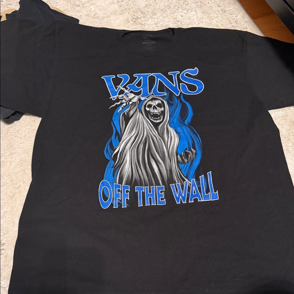 Vans Black Tee with Blue Graphic